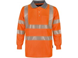 VIZWELL VWPS32O Polo-Shirt met Lange Mouwen  Orange