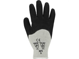 Asatex 3675 Knitted Latex Winter Glove Black/Grey