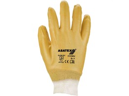 Asatex 03400V Yellow Nitrile Glove  Tricot edge  Fully coated
