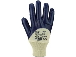 Asatex 3410 Nitrile Blue glove  tricot collar  Open back