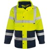 Vizwell VWJK05 Waarschuwingsparka 2 in 1 geel / marine SMALL