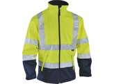 VIZWELL VW135Y Softshell jas  ademend  wind- en waterdicht  Geel / Marine 3X EXT
