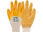 Asatex 03400T Gant en nitrile jaune  bordure en tricot  dos ouvert