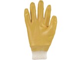 Asatex 03400T Gant en nitrile jaune  bordure en tricot  dos ouvert