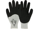 Asatex 3675 Gestrickter Latex-Winterhandschuh Schwarz/Grau