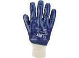 Asatex 3420 Nitrile Blue Handschuh  Trikotkragen  geschlossener Rucken