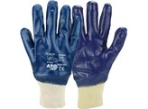Asatex 3420 Nitrile Blue Handschuh  Trikotkragen  geschlossener Rucken