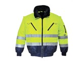 Portwest PJ50 - Hi-Vis Warnschutz 3-in-1 Pilotjacke Gelb/Marine