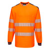 Portwest T185 - T-Shirt PW3 Hi-Vis Vision Lange mouw Oranje/Marine - L