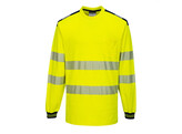 Portwest T185 - T-Shirt PW3 Hi-Vis Vision Lange mouw Geel/Zwart - M