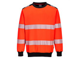 Portwest PW379 - PW3 Hi-Vis sweatshirt with round neck Red/Black